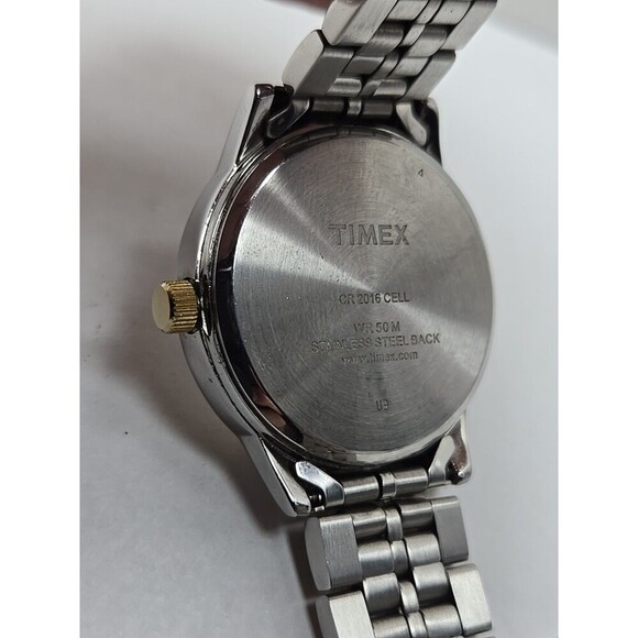 Mens Timex Perpetual Calendar Indiglo Two Tone Dress Quartz Date 50M New Battery - Picture 11 of 12